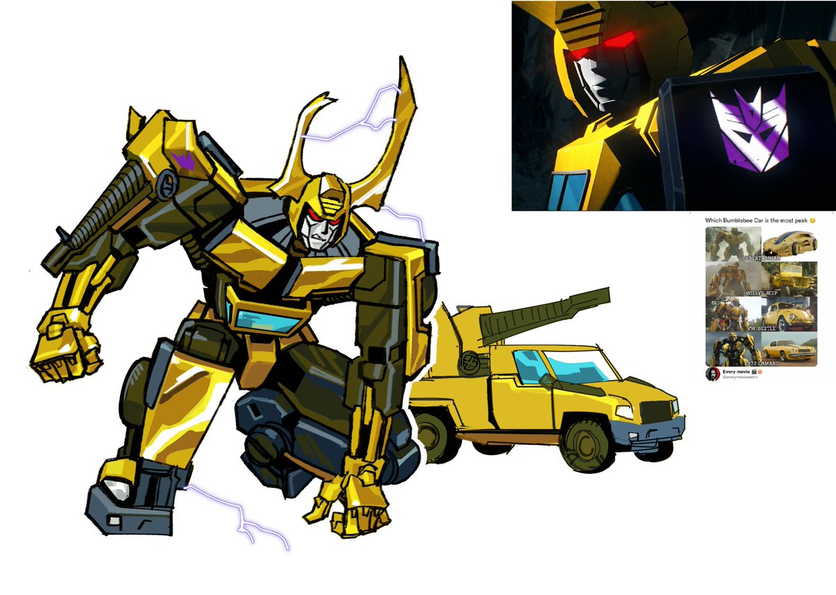 TheDiepod's tweet photo. Evil Bumblebee if we locked in... 

Scarab? Gunbeetle? Herculus Cron? https://t.co/6BOmShnVP3