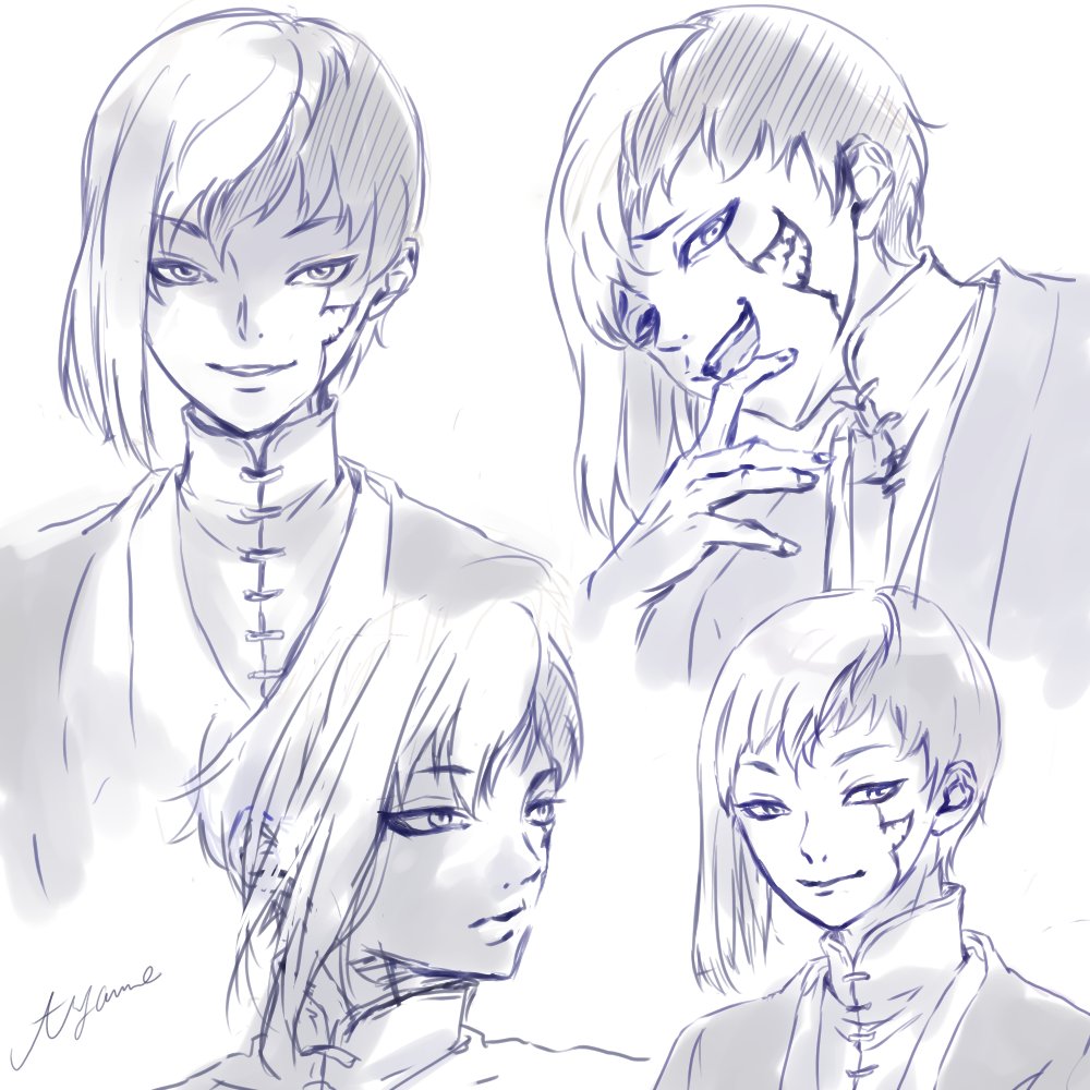 Ayame_dcst's tweet photo. ゲン初描き。自由自在なヒビかわいいよね。めっちゃ意思ってるやん。
いやでも右上のやつは４期だからヒビではないか。 https://t.co/b9XltVDjeh