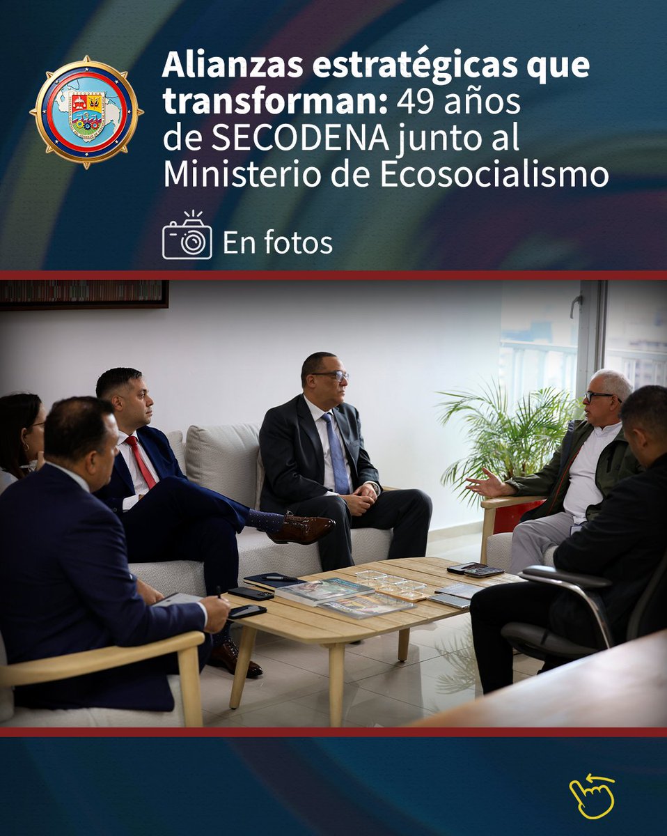 secodena_ve's tweet photo. ¡Celebramos los 49 años de SECODENA en trabajo conjunto con el @MinecOficial!

Seguimos fortaleciendo la agenda ambiental que marca nuestra Constitución, garantizando la soberanía y protección de los recursos naturales. 🌿🇻🇪 https://t.co/Dq9G4hxjMa