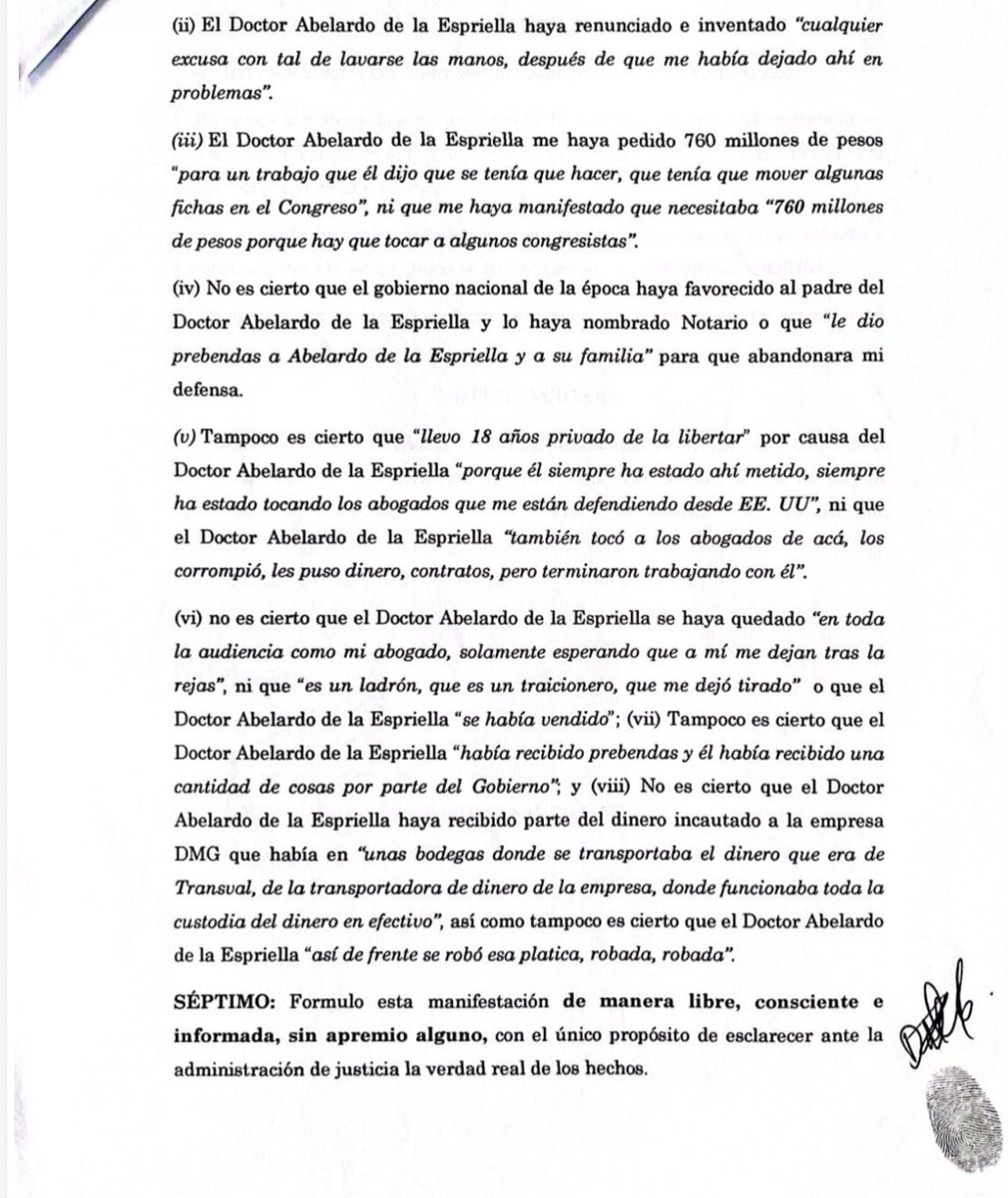 ELTIEMPO's tweet photo. #Atención David Murcia se retracta de acusaciones contra el presidente Abelardo De La Espriella y revela que lo hizo tras oferta para ser gestor de paz del Gobierno Petro

El creador de DMG se retractó de los señalamientos contra Abelardo De La Espriella, quien fue su abogado en el caso de la pirámide. 👇

El escrito, que ha sido compartido ampliamente en redes por varios medios de comunicación.

#DavidMurcia #DMG #AbelardoDeLaEspriella #GustavoPetro #Colombia