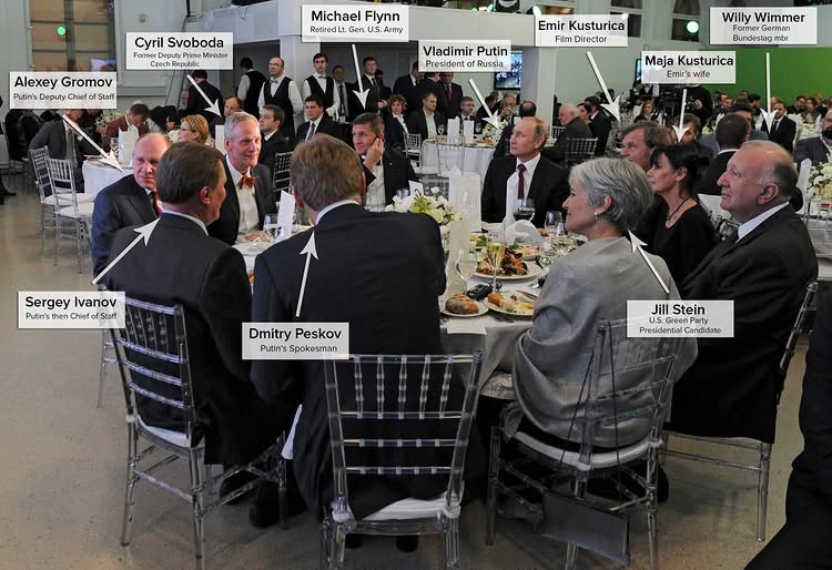 P3MediaSpecial's tweet photo. @KareemRifai Jill, out to dinner with Putin, her war criminal comrade. https://t.co/ZJzdaPTKQF