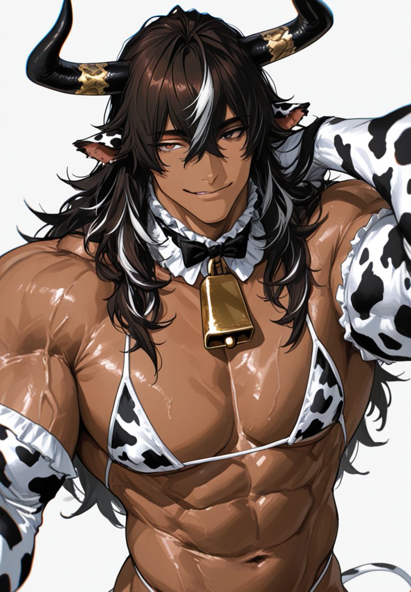 chamu_zt's tweet photo. 金曜日を乗り切るために褐色牛獣人お兄さん達を置いておきます🐮🍼 https://t.co/4LjhluHor1