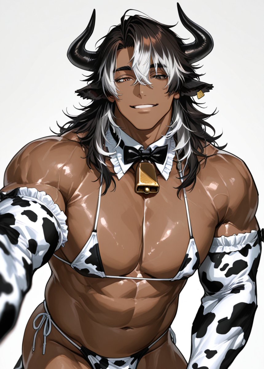 chamu_zt's tweet photo. 金曜日を乗り切るために褐色牛獣人お兄さん達を置いておきます🐮🍼 https://t.co/4LjhluHor1