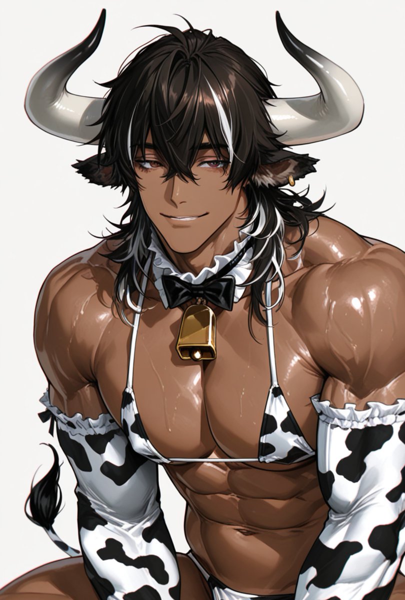 chamu_zt's tweet photo. 金曜日を乗り切るために褐色牛獣人お兄さん達を置いておきます🐮🍼 https://t.co/4LjhluHor1