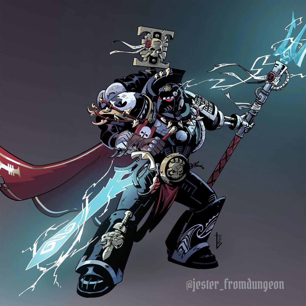 40KEternityGate's tweet photo. Carcharodon Librarian by Laura Todisco
(jester_fromdungeon, jesterfomdungeon)
https://t.co/S0E3LUrfI6
#Deathwatch #ChamberMilitant #OrdoXenos #AdeptusAstartes #SpaceMarines #ImperialAgents #Carcharodons #Librarians #Psykers #WarhammerArt #Warhammer #Warhammer40K #40K https://t.co/myHbkWBYY0