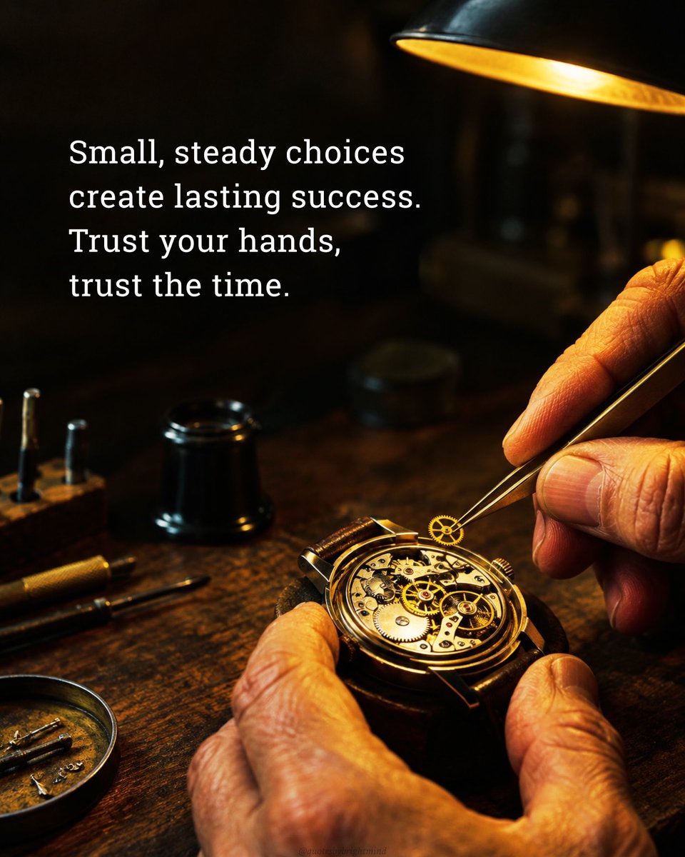 quotesbybrightm's tweet photo. Big achievements are never built overnight. They come from the quiet, tiny choices you make every day when no one is watching.
Trust your pace and keep working. What small step are you taking today? ⏱️🔍
#trusttheprocess #consistencyiskey #patience #quotesaboutlife https://t.co/jt3aeIwf9N