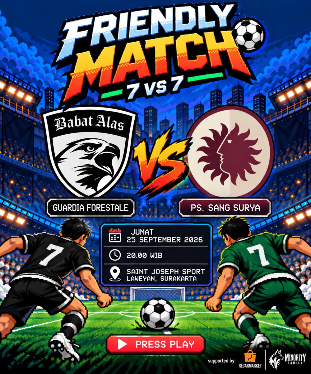 SFWXPSS_1976's tweet photo. UJI TANDING 📋🧩🥅⚽️

GF 🤜🏻🤛🏻 PS. SS
📅 Jumat, 25 September 2026
⏰ 20.00 WIB
📍 Saint Joseph Sport, Laweyan – Surakarta.

See you on the pitch!

GUARDIA FORESTALE — ROAD TO PIALA KURVA⚡️ https://t.co/JZlfxMeyIx