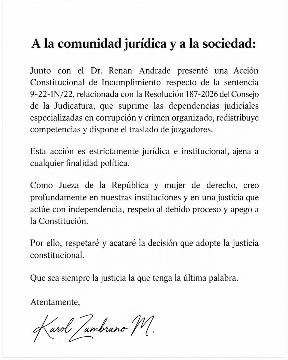 zambranogise06's tweet photo. Sobre la acción constitucional de incumplimiento propuesta:
@RenanAndrandeC https://t.co/4CmCuVCQG7
