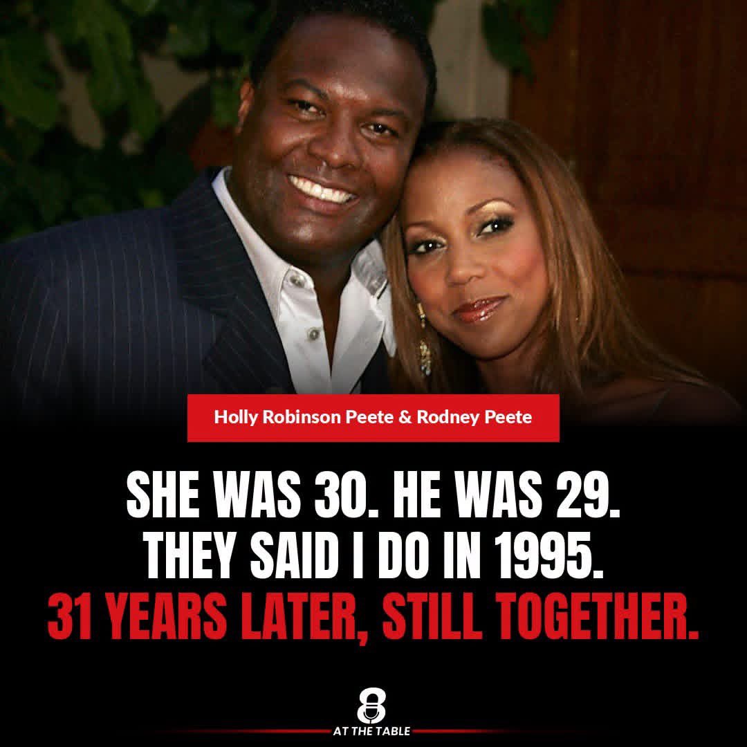 polo_man404's tweet photo. Holly Robinson Peete and former NFL quarterback Rodney Peete got married in 1995. She was 30. He was 29.

In June 2025 they celebrated 30 years of marriage, and Holly pointed out that they had now spent half of their lives together as husband and wife. Rodney marked the day with a big bouquet of pink and white flowers.

Four children, careers in TV and football, and three decades later, they are still choosing each other.

What do you think is the secret to lasting 30 years?

#8AtTheTable #Marriage 🥰🥰🥰🥰🥰🥰