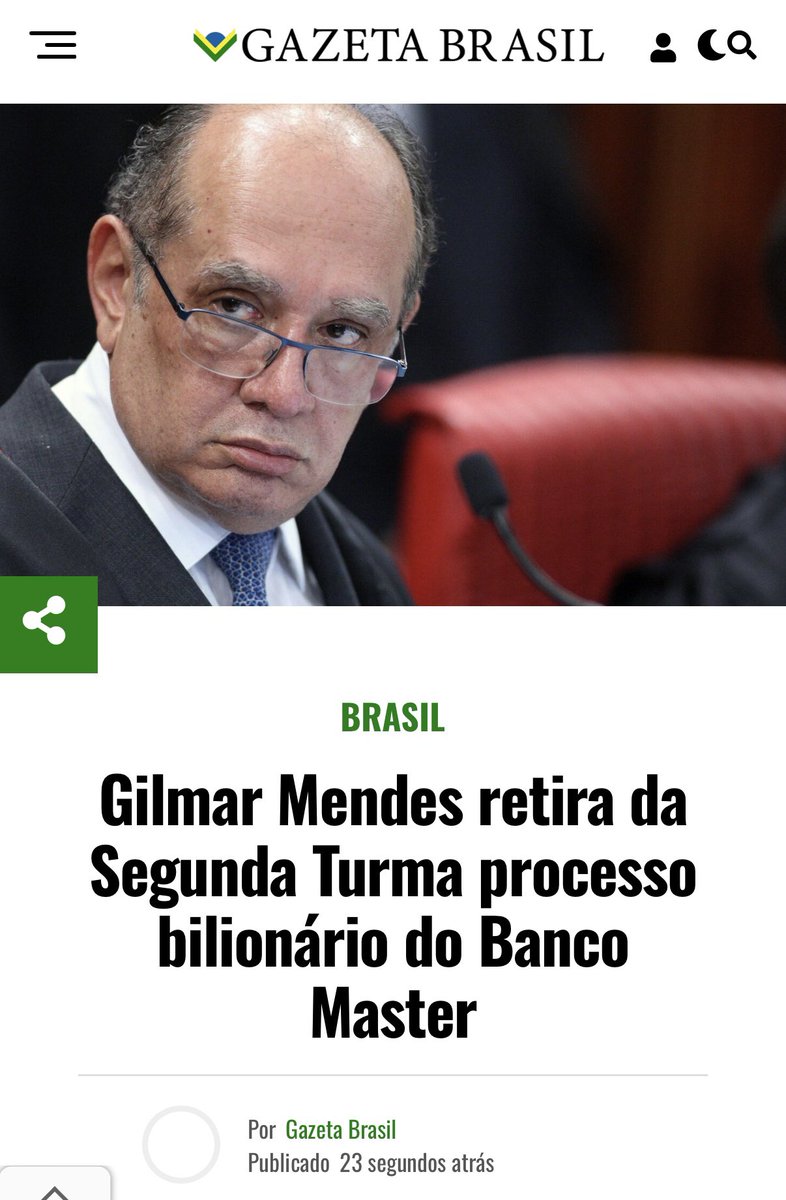 Jakelyneloiola_'s tweet photo. Gilmar Mendes retira da Segunda Turma processo bilionário do Banco Master. 

Cada dia fica mais claro! Suprema Proteção https://t.co/bBVI1xKTxh