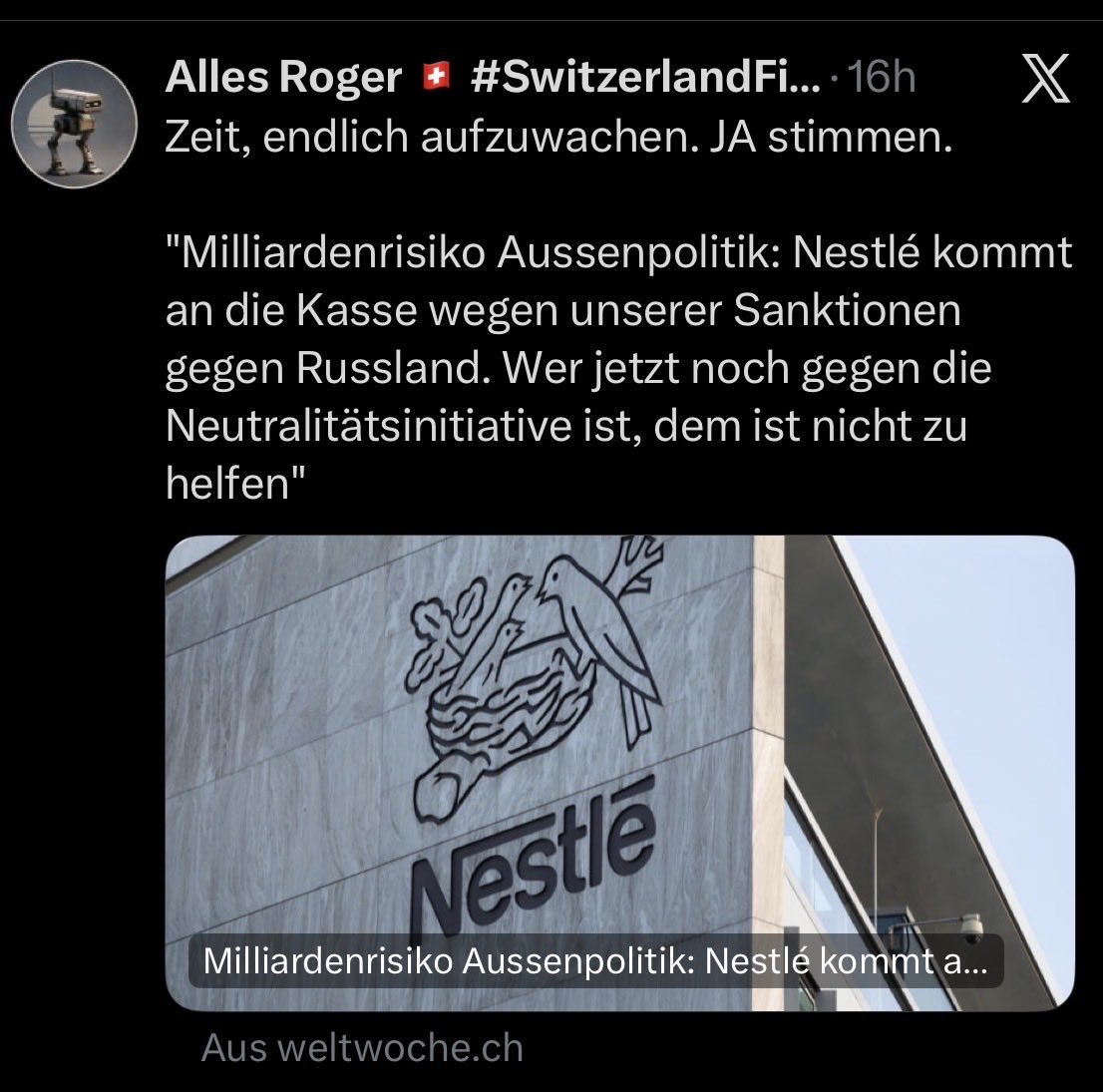 WeRedhill's tweet photo. Die Schweiz als Zielscheibe. https://t.co/EhvnFgNpHi