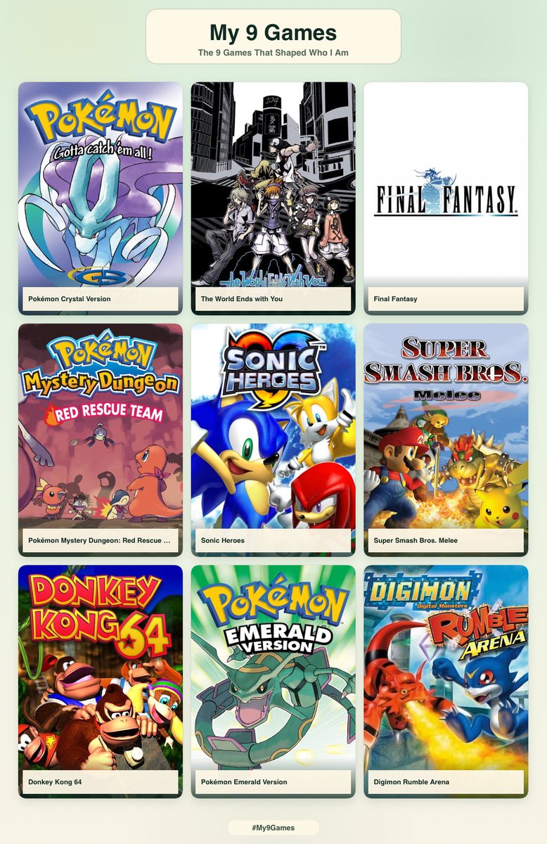 ElBeardedDiego's tweet photo. Me + THE 9 games that shaped who I am. https://t.co/zJqL9mGNvo