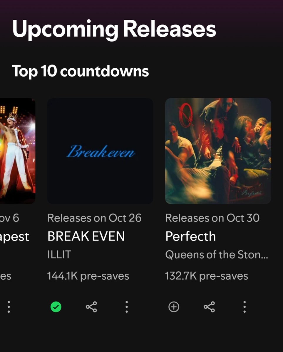 ILLIT_Chart's tweet photo. “BREAK EVEN” by ILLIT enters Spotify Countdown’s page at #9 with 144,100 pre-saves.

#ILLIT #아일릿 @ILLIT_official https://t.co/8rKJ9WVBPy