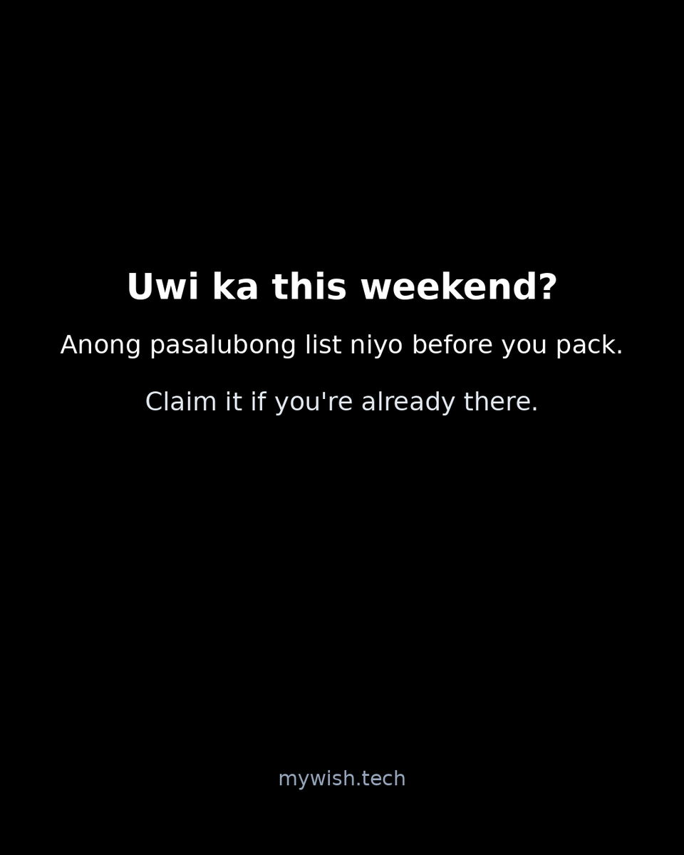 mywishtech's tweet photo. Uwi ka this weekend?
Anong pasalubong list niyo before you pack.
Claim it if you're already there — https://t.co/gOxh09NLnS

#pabili #pasalubong #pahatid #handcarry
#MyWish #Microcard #SmallWorld https://t.co/Qs6oiRyf4t