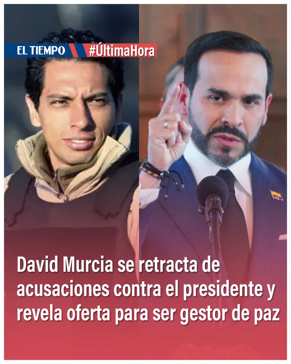 ELTIEMPO's tweet photo. David Murcia se retracta de acusaciones contra De La Espriella y habla de oferta para ser gestor de paz

El creador de DMG se retractó de los señalamientos contra el actual presidente, a quien acusó cuando era candidato, y aseguró que sus declaraciones estuvieron precedidas por expectativas planteadas desde sectores cercanos al Gobierno Petro. 
👉https://t.co/dLXjQHzNXN

#DavidMurcia #DMG #AbelardoDeLaEspriella #GustavoPetro #GestorDePaz