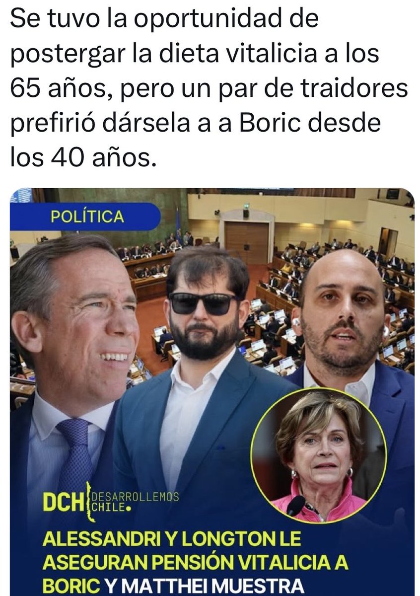 MONICALOPE65029's tweet photo. @hotuititeao y que ha pasado con lo de ELIMINAR el sueldo vitalicio a ex Presidentes??? Lo de Boric es INMORAL, una BURLA A LOS CHILENOS DE TRABAJO, imagino es dificil tratar de convencer a los #Chilefuimos de q te apoyen 🤦🏼♀️🤦🏼♀️🤦🏼♀️ https://t.co/i7VtLG0B5t