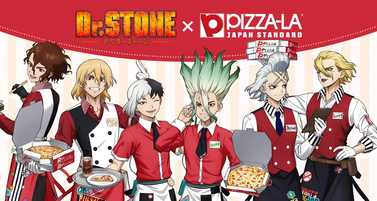 emc2_goods's tweet photo. 『Dr.STONE』×ピザーラがコラボ！

作品をイメージした2つの味と、描き下ろしグッズ付きセットが数量限定で登場🍕✨
 
10/1(木)～11/1(日)販売！

https://t.co/RUUgtlcEuX https://t.co/7qbCxfNnjU