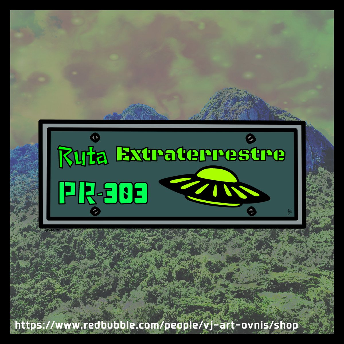 VJArtStudioX's tweet photo. Extraterrestrial Route PR-303 👽🛸🇵🇷

#Alien #Aliens #UFO #Ovnis #PuertoRico #Boricua #Extraterrestre https://t.co/LGx5AFkKlw