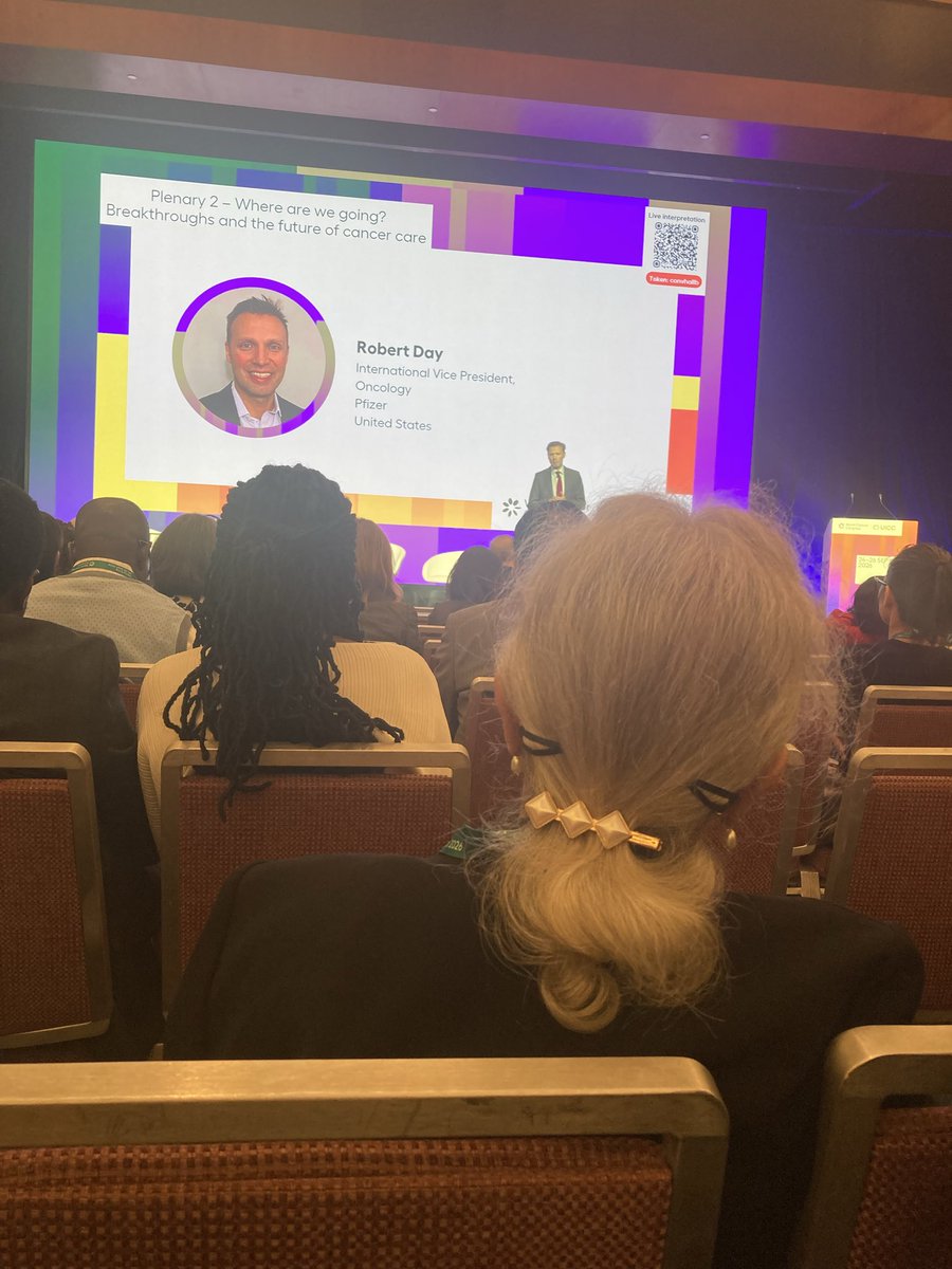 PriscaGithuka2's tweet photo. “Cancer is not slowing down, we need to move faster”. Powerful words by Robert Day, International Vice President, Oncology, Pfizer, USA during the plenary on “Where are we going ? breakthroughs and the future of cancer care” on Day 2 of the #WorldCancerCongress #WCC2026 #WCC https://t.co/pEfhuvU1bN