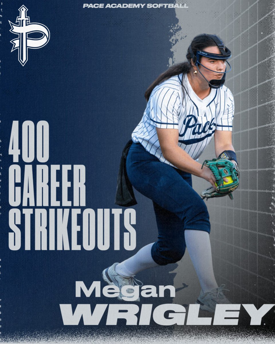 PaceKnights's tweet photo. A big milestone happened in tonight's game with Megan Wrigley securing her 400th career strikeout in the 1st inning! Congrats Megan on an incredible accomplishment!! #PK4L https://t.co/yotFla8m7z