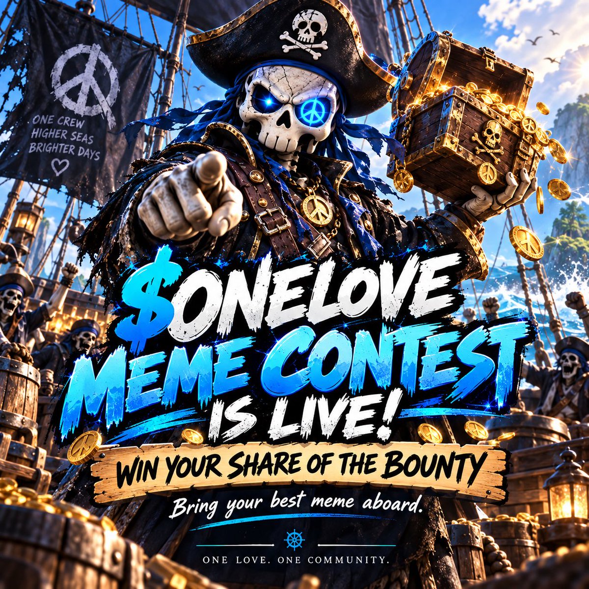 TheCaptRobbie's tweet photo. 🏴‍☠️ $ONELOVE MEME CONTEST IS LIVE! 🏴‍☠️

Show your creativity, represent $ONELOVE, and win from the $45 prize pool! 🔥

📌 To enter:
• Create an original $ONELOVE meme
• Post it on X
• Include the CA + Telegram link in your post
• Tag the official $ONELOVE X account
• Send your entry to @danepic5 DM
• Hold at least $2 worth of $ONELOVE

CA: F1r5AqRj8bJyzM4nUZpVBH1JQT8ToR4Rvjj2YwxHmoon
TG: https://t.co/UlsjL0eM7R
X: @thecaptrobbie

🏆 Prizes: $20 / $15 / $10

⏰ 24 HOURS ONLY!

🚨 AND THERE’S A SECOND CONTEST!

After this meme contest, we’ll have another contest where holders will make a post showing what percentage their $ONELOVE holdings are up 📈🔥

So hold onto your bag! 🏴‍☠️❤️

ONE LOVE. ONE COMMUNITY.

#ONELOVE #Solana #MemeContest #Memecoin #CryptoCommunity #CaptainRobbie #OneLoveCrew #onelovesailingcharters