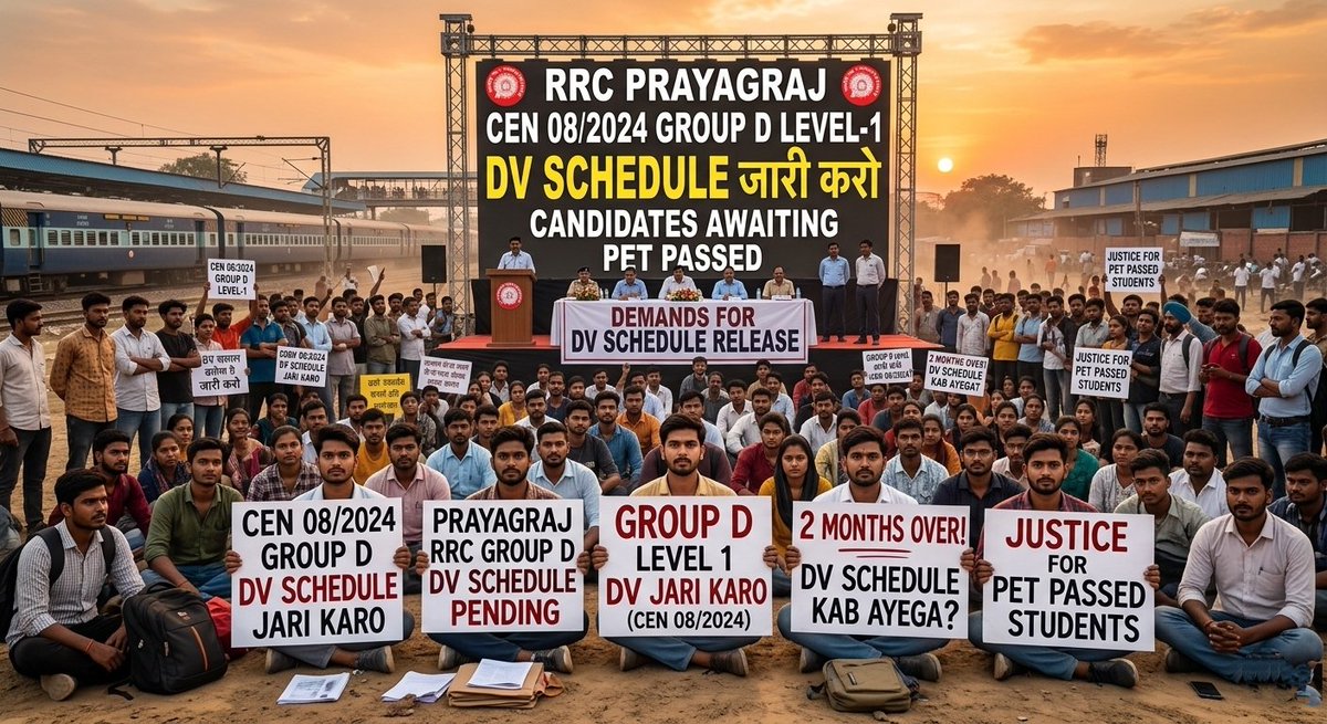 mayanksingh65's tweet photo. Respectfully requesting @RailMinIndia @AshwiniVaishnaw @CPRONCR @drmprayagrajnc @rrcpryj Over 2 months since RRC Prayagraj Group D (CEN 08/2024) PET, but no DV schedule yet. Candidates are in deep stress. Please release the schedule soon for our future. #RRC_Prayagraj_GroupD_DV https://t.co/Ko4CWFsCP6