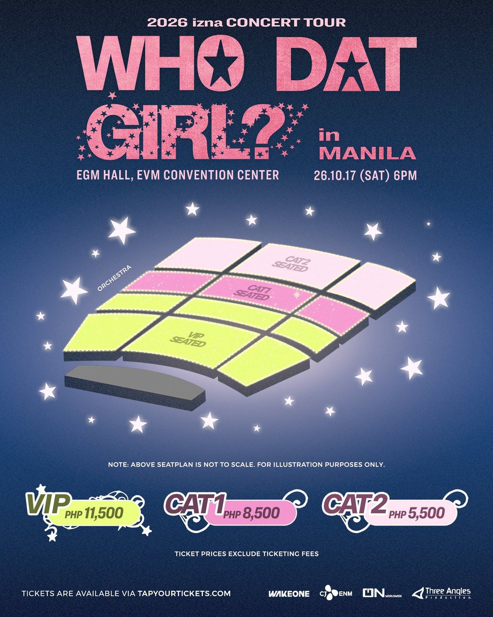 _mutuaN's tweet photo. 🎫WTS
2026-2027 izna Concert Tour <WHO DAT GIRL?> in MANILA.

🗓️: 17 October 2026 | 6:00 PM
📍: EGM Hall

🎟️VIP
✔️ ORCHESTRA (row 2&amp;4)
🎟️CAT 1&amp;2

✅ Adjacent seats 
✅Meet up around metro manila 

📩PM
#izna #이즈나
#izna_Concert_Tour 
#WHO_DAT_GIRL
#izna_Concert_Tour_in_MANILA g https://t.co/xVyR0jbVwW