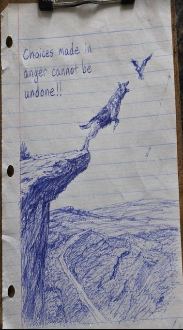 NokWhile's tweet photo. New Philosophy meme spawned on TikTok? The Akrasian Wolf is going insanely viral

Akrasia is when you know better, but desire wins anyway  like the wolf so consumed by the chase that it follows the bird straight off a cliff.

People are even tattooing the Akrasian Wolf. "But that moment is the highest you'll ever soar"

https://t.co/xxRxJ4dzqB