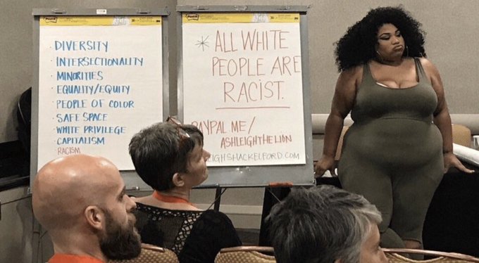 joe_fourier's tweet photo. @SatMatHost Does this mean "#ashleighthelion's" #racist #DEI grift finally dried up?
h/t - @JohnFromCranber

rt - " White folks need to start paying for black folk's  groceries." https://t.co/2iJ02dJhRj