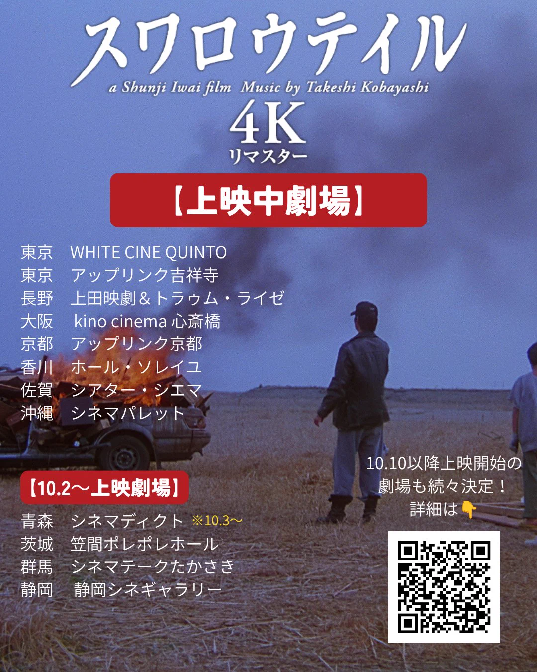 映画『スワロウテイル 4Kリマスター』『undo ＋ PiCNiC 4Kリマスター