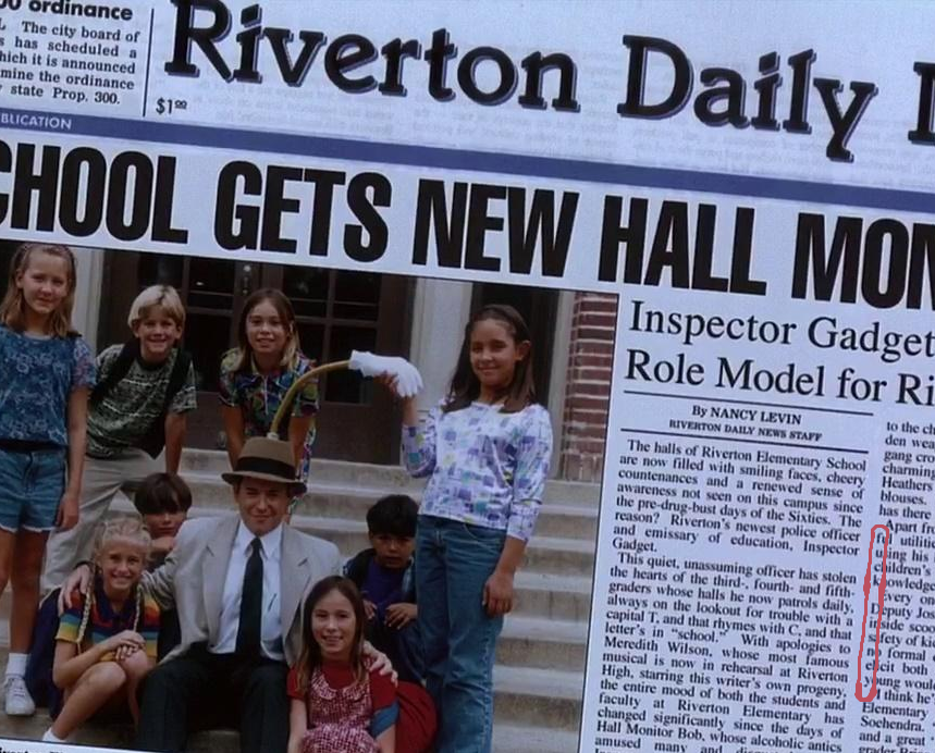 TheMediaMines's tweet photo. I was watching Inspector Gadget due to some recent conversations on the internet and found out that this was a thing.

In one split-second moment in the film, you can find the words f**k Disney in a scene. You can see it here V. https://t.co/8t6lemILgx
