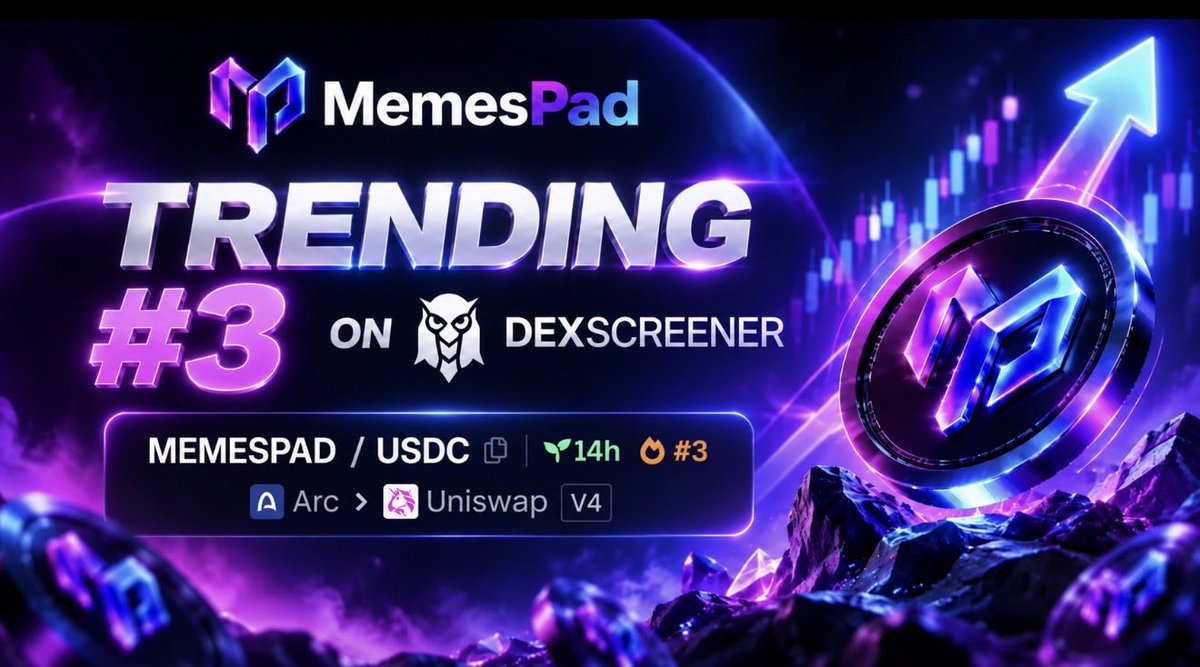 MEMES_PAD's tweet photo. Trending #3 on @dexscreener https://t.co/A3hSsisdVK