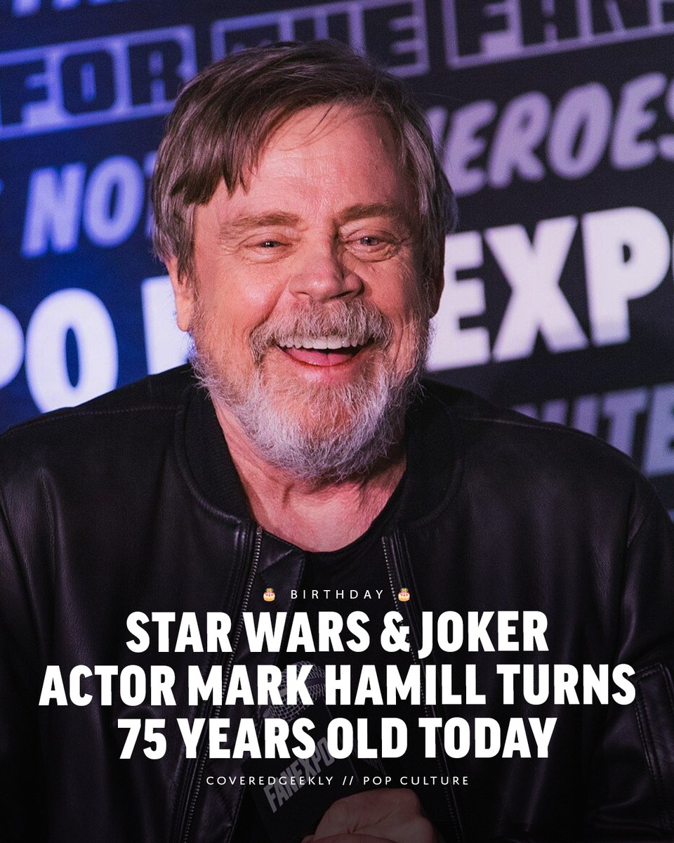CoveredGeekly's tweet photo. Mark Hamill turns 75 today 🎂 https://t.co/VOisvQIEnv