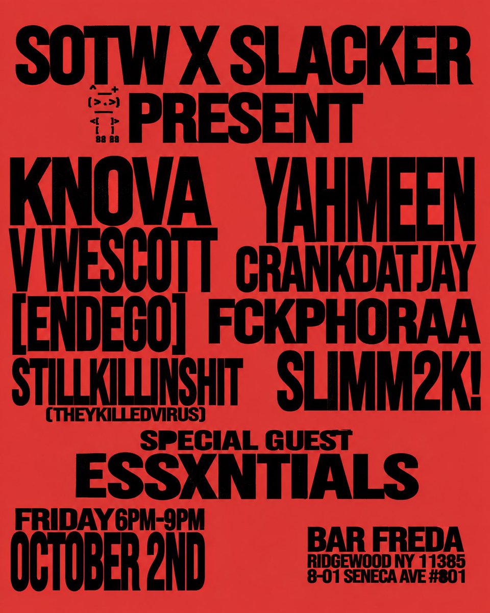 essxntials_'s tweet photo. 🚨SOTW Music X Slacker Entertainment Present

SPECIAL GUEST: ESSXNTIALS

DOORS OPEN AT 6

🎟️TICKETS ONLINE $10

https://t.co/Oiz52oDsMc https://t.co/mtP4Q2OrY2