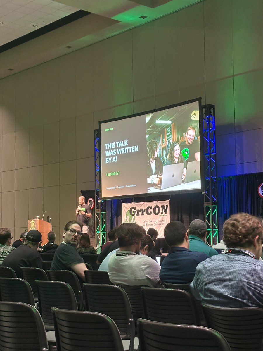 SteveSchofield's tweet photo. Good π talk @HackingDave #grrcon I missed you at the booth to say thank you for your guidance on making contact to Bedford High. https://t.co/bcU2UCMbBA