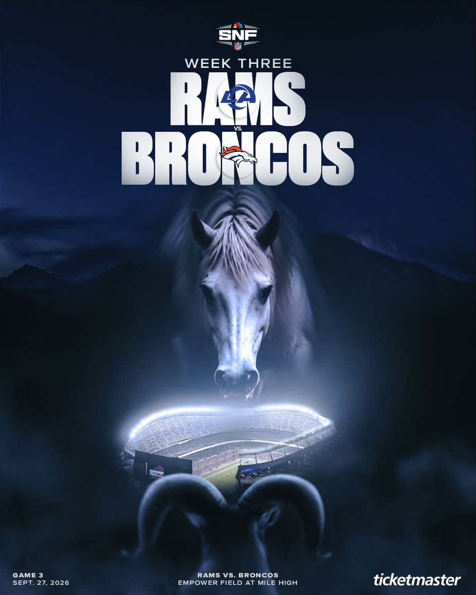 Broncos's tweet photo. Going head-to-head on @SNFonNBC 😤

#LARvsDEN https://t.co/9yzzKFmdqg