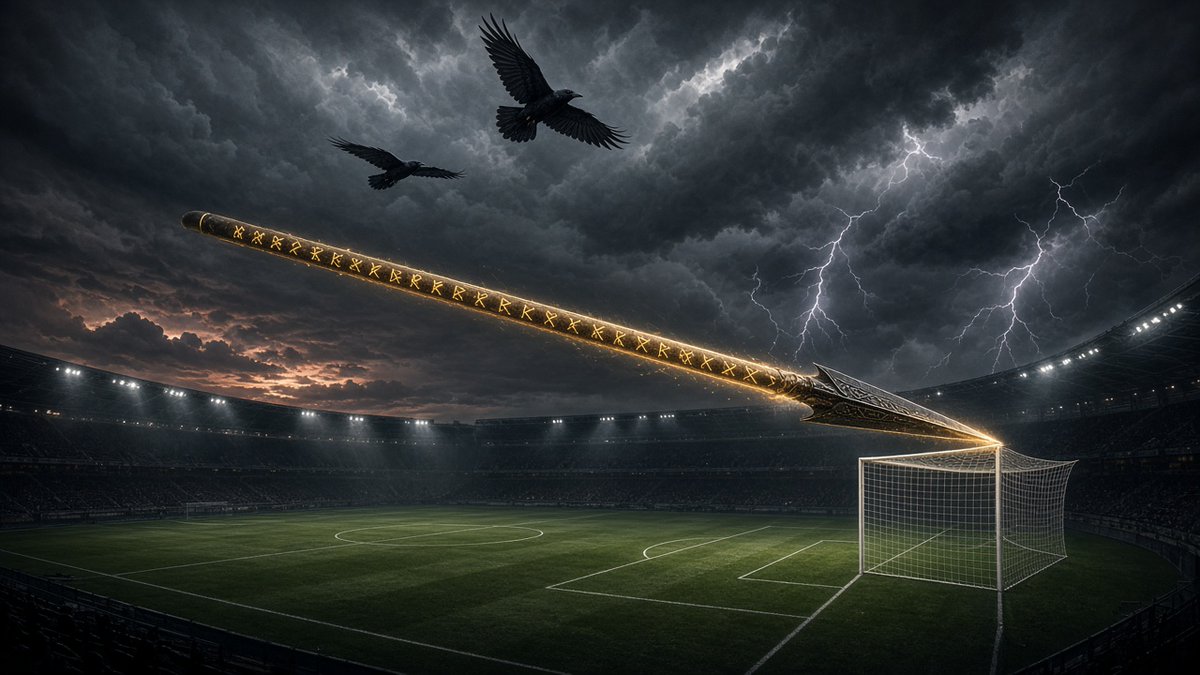 ValhallaFC's tweet photo. The sons of Ivaldi forge Odin a spear called Gungnir.
It never misses its mark, and nothing can stop it once it's thrown.
Before the first war in the world, Odin hurls it over the enemy host to claim the field.
Every battle after starts the same way. The spear flies first, then the charge.
A finisher works like that. Pick the corner, commit, let it fly.

Victory or Valhalla.

#VictoryOrValhalla #ValhallaFC