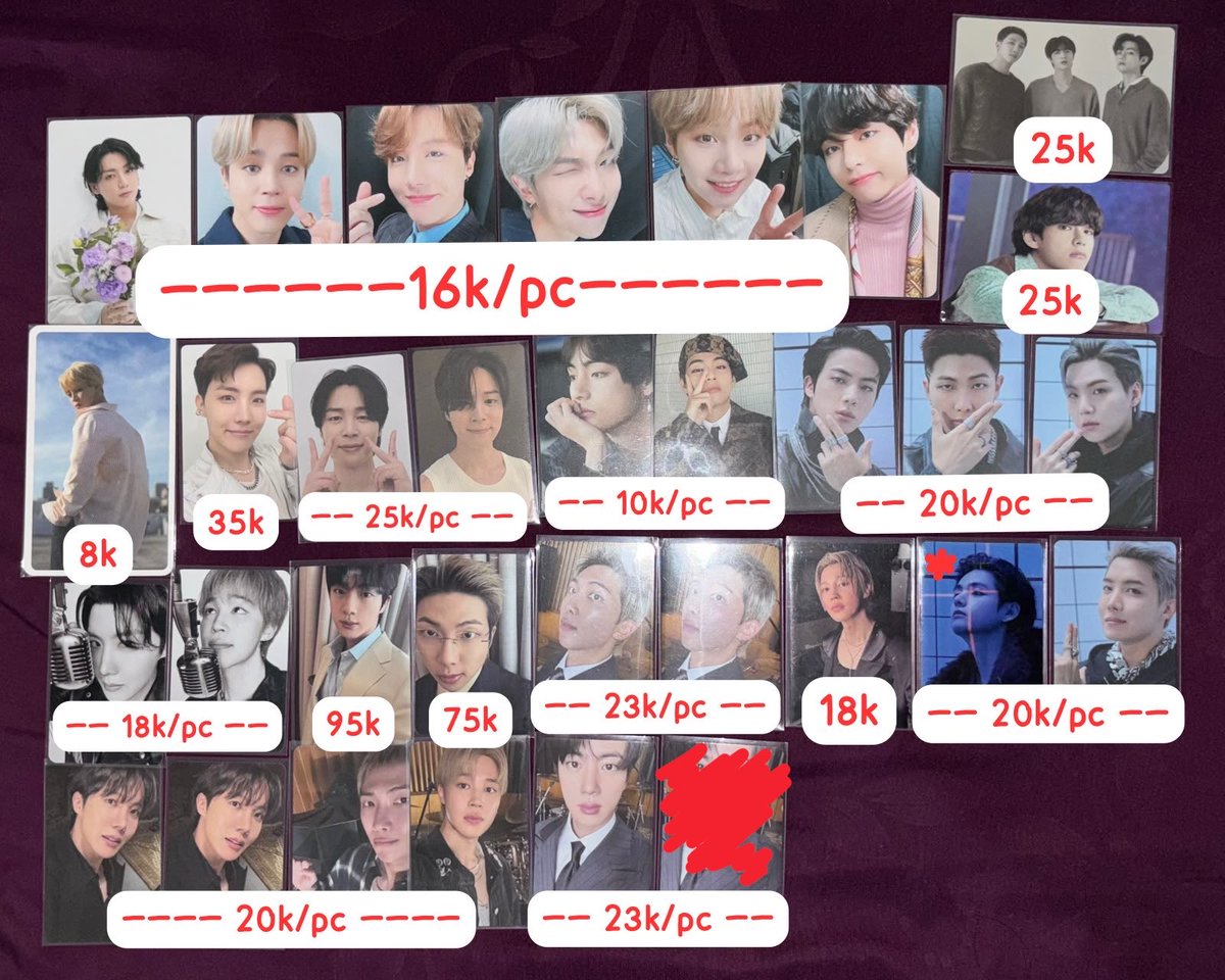 pieceof__kookie's tweet photo. help RT💜
WTS PC BTS OFFICIAL READY INA
UPDATED STOCK AND PRICE ❣️

✅ co oyen🍊
✅ Good condi, Vidcon for serious buyer only
❌ exc adm &amp; pack
❌ HNR

all avail ready kamar
join GO lgsg dm aja yaa

tags. rim rik livleg wv gift busan proof bastion face dicon monochrome sowoozo https://t.co/PpQLjaa9kD