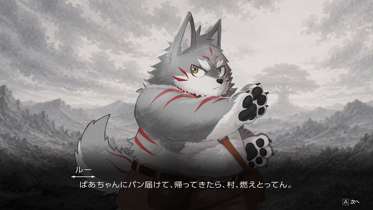 TENDAGAMESIndie's tweet photo. TGS2026に出展した開発中の『Little Storm』から、群れを失った犬族の戦士「ルー」のラフ&会話画面チラ見せです🐺
壮絶な過去があるはずなのに、ノリが軽すぎる気も…
2027年配信に向けて絶賛開発中!ぜひウィッシュリスト登録してください~!✨
https://t.co/oVd0vpKFSn
#LittleStorm https://t.co/8iAbUAkuVQ