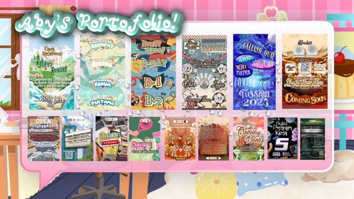 flecrie's tweet photo. @keyg67f @LEATRlCE open for commissions design/joki desain joki/jasa edit  (banner, poster, proposal, infografis, feeds, lanyard, sticker, logo, dsbg), more info langsung wa aja ya <3  -> https://t.co/RbvmgQPEDi  ૮꒰ ๑>ᴗ< ꒱ა ! https://t.co/MLnj4dgE1I