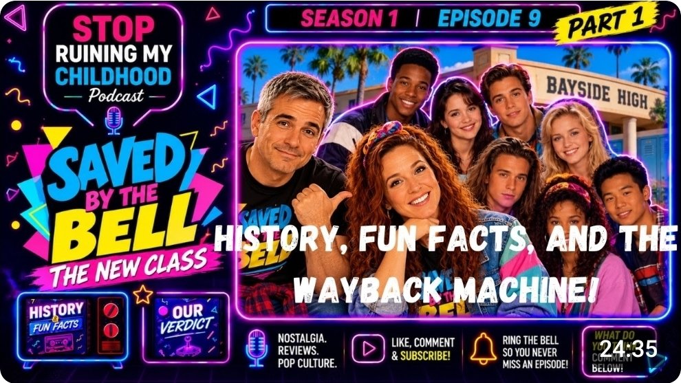 MyChildhoodPod's tweet photo. Saved by the Bell: The New Class Review — Part 1 BAYSIDE IS BACK… BUT WHERE DID EVERYBODY GO?!

https://t.co/FpGTSjmAsC

After saying goodbye to Zack, Kelly, Slater, Jessie and Lisa, NBC wasn't ready to say goodbye to Bayside High. In 1993, a New Class walked through those familiar halls—and Saved by the Bell: The New Class was born.

In Part 1 of our review, Steve and Megan head back to Bayside to explore the History & Fun Facts behind the sequel series. How did The New Class happen? How closely did the new students resemble the original gang? And was there any chance this show could escape the enormous shadow of the original Saved by the Bell?

But you can't revisit 1993 without firing up...

⏰ THE WAY BACK MACHINE!

We're traveling back to 1993 to remember the toys, fashions, fads and pop-culture craziness that surrounded The New Class. From the stuff we desperately wanted to the trends we'd probably rather forget, we're finding out just how much of 1993 Steve and Megan still remember.

🎒 IN PART 1:
🔔 The history of Saved by the Bell: The New Class
📚 How Bayside continued after the original gang
🤯 Behind-the-scenes trivia & fun facts
⏰ The Way Back Machine: 1993
🧸 The toys we wanted
👗 The fashions & fads we somehow survived
😂 Steve and Megan confronting their questionable '90s fashion choices

Then stay tuned for Part 2, when we actually put The New Class to the test and answer the question that matters:

Does it still hold up—or should this class have stayed in detention?

👇 YOUR TURN:
Were you watching The New Class in 1993?
Who was your favorite character?
And what's the most 1993 thing you remember owning, wearing or doing?

👍 Like the video
💬 Join the conversation
🔔 Subscribe for more nostalgia reviews

🎙️ STOP RUINING MY CHILDHOOD
Nostalgia Is Not a Crime.

#SavedByTheBell #SavedByTheBellTheNewClass #TheNewClass #SavedByTheBellFans #BaysideHigh #BaysideTigers #90sTV #90sKids #90sNostalgia #1993 #BackTo1993 #90sToys #90sFashion #90sFads #90sPopCulture #RetroTV #ClassicTV #SaturdayMorningTV #TNBC #Nostalgia #ChildhoodMemories #WayBackMachine #HistoryAndFunFacts #DoesItStillHoldUp #NostalgiaIsNotACrime #StopRuiningMyChildhood #Podcast #TVReview #RetroNostalgia #90sMemories