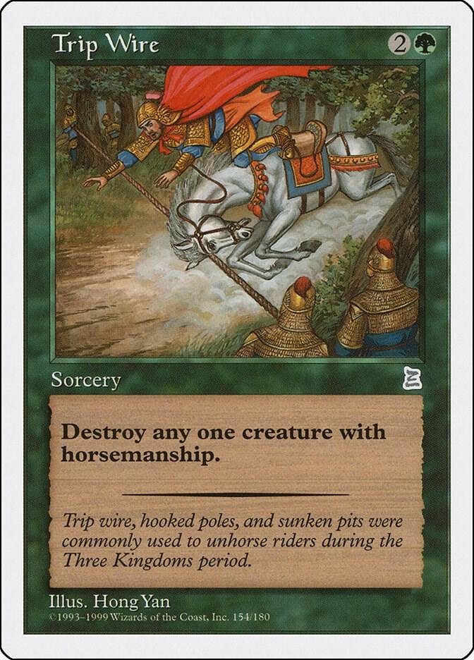 Benjitheblobfis's tweet photo. @CococonutGun I will die on the hill this is the worst card every. Every other worst card can at least be cast and do something to the gamestate, tripwire is literally the ace of spades; there is no "do" https://t.co/5OdIx0UCya