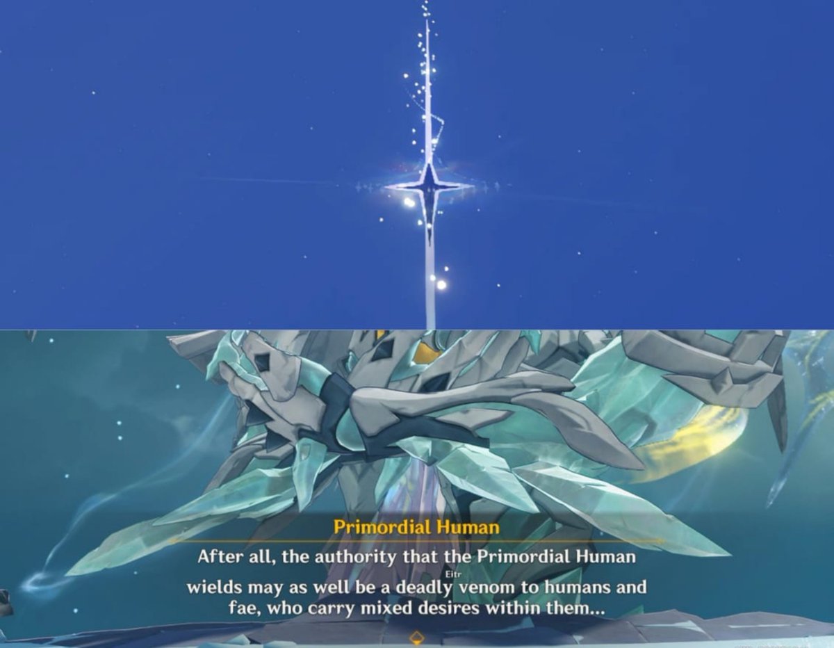 hoshiregulus's tweet photo. Eitr is a power of the Light Realm, as as well the the authority of the Primordial Human.

Knowing that Ronova merged Eitr with the Celestial Nail to release the Holy Soil worldwide, the anomaly that's appearing throughout the world might not be related to Phanes awakening at all https://t.co/S9UvaGEe3s
