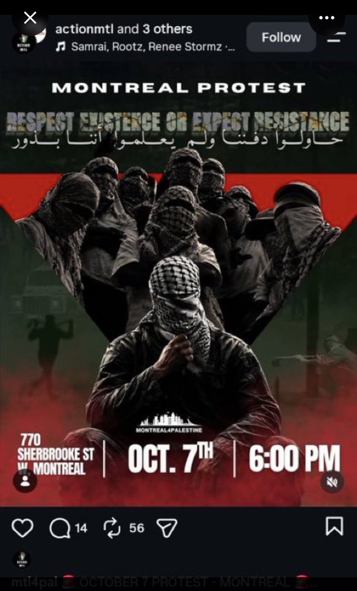 DanbQc's tweet photo. Une autre manifestation pro-hamas terroriste à Montréal prévue. 
Anti-Québécois, anti-Occident.
Est-ce que la GRC et la SQ vont enfin les arrêter et enquêter leurs liens?
@FNLfreedomnews @QubRadio @mauraislive @acormierd @mbockcote @IndocileMedia https://t.co/hRAXmwCcfV