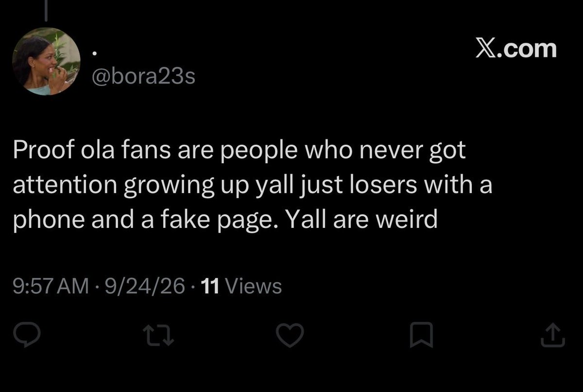 unknownsenales's tweet photo. Is she dumb??? Her page is literally a fake fan page and she only reposts love island ho’s but because I just started posted Ola I’m a loser but yet she’s been doing longer??? Dumb ho got her feelings hurt and blocked me 🤣🤣 https://t.co/6nmaQlyZb3