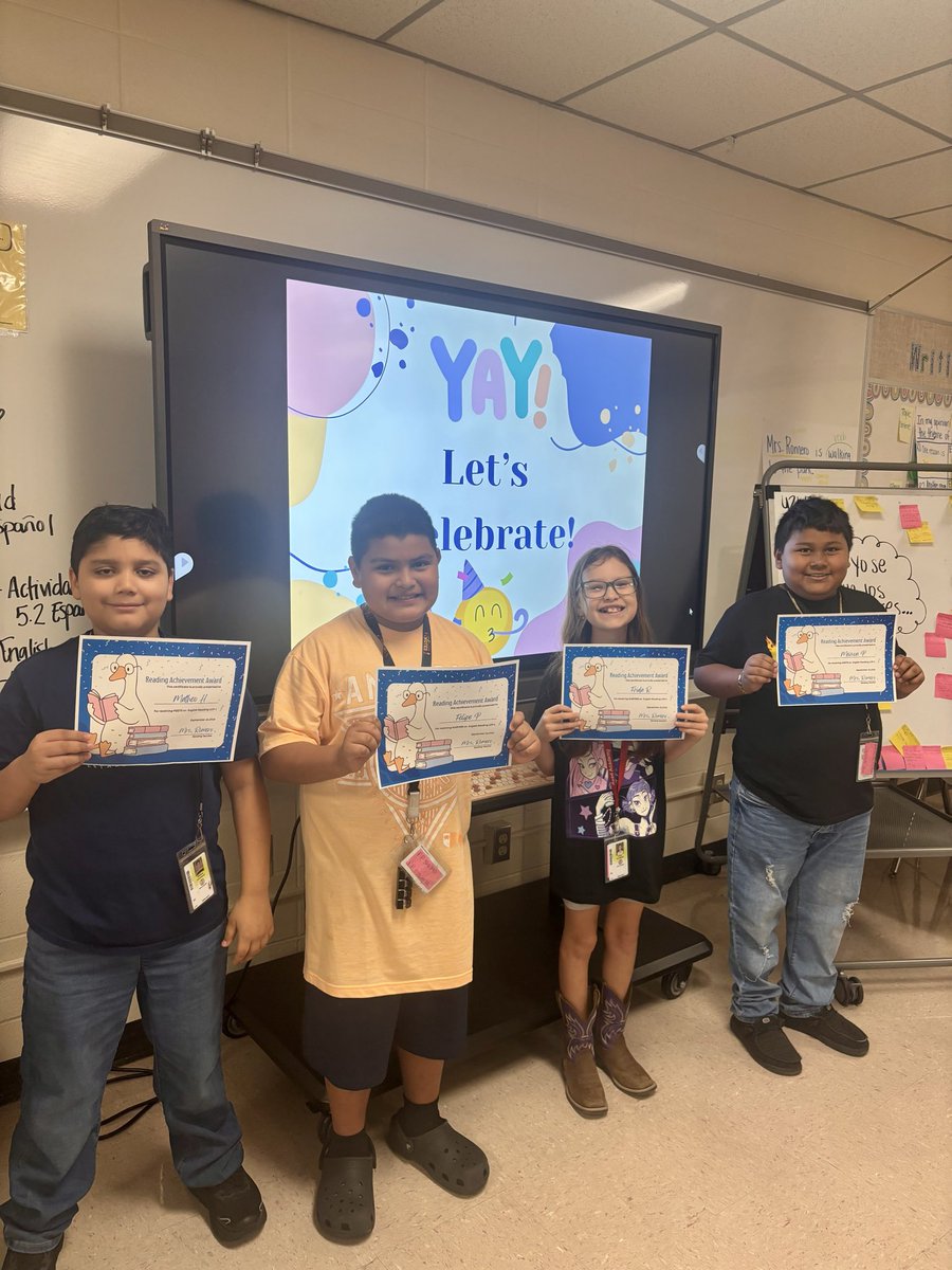 MrsRomero22's tweet photo. Recognizing my amazing EB students with meets or masters on their first Reading LCP! ✨ Excelling in English, Spanish, or mastery in both, their hard work and dedication  make us so proud. Learning in two languages is a superpower! ❤️#Biliteracy #StudentSuccess @ReedAcad_AISD https://t.co/i8Q9E7Xvbs