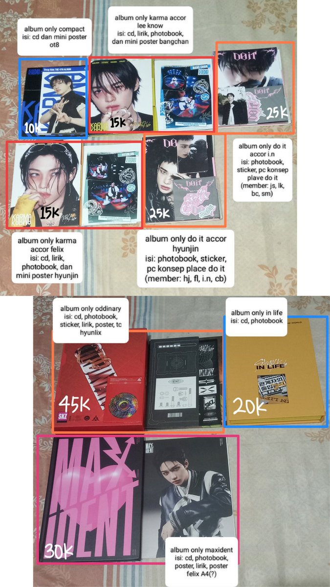 flhjxl's tweet photo. [UPDATE]
WTS AAB SKZ (PC, ALBUM ONLY, SKZOO, DAN MERCH OFFICIAL SKZ LAINNYA)
- 📍 Pasar Kemis, Kab. Tangerang
- Splitpay only (admin besar rek)
- Manual oke, oren oke
- Co keep event dp 50%

tag. wts stray kids bangchan lee know changbin hyunjin han jisung felix seungmin i.n https://t.co/Y2yJt7DYMw