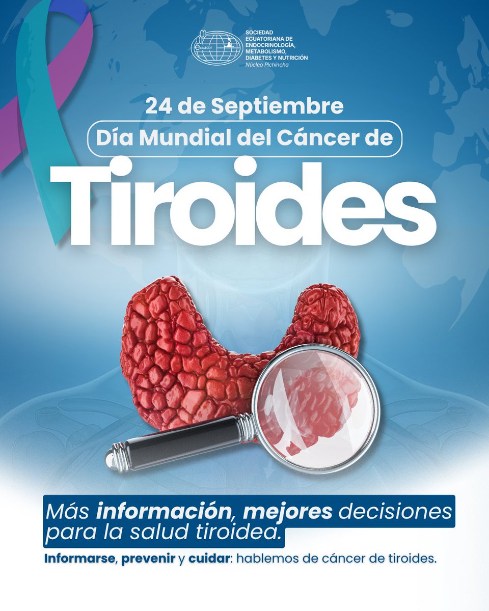 SeePichincha's tweet photo. 🩺 En el Día Mundial del Cáncer de Tiroides, recordamos la importancia de una evaluación individualizada, evitando el sobrediagnóstico y sobretratamiento.
💙 Cuidar a cada paciente también implica acompañarlo durante todo el proceso.
#CáncerDeTiroides #Endocrinología https://t.co/jx3q0DoY8S