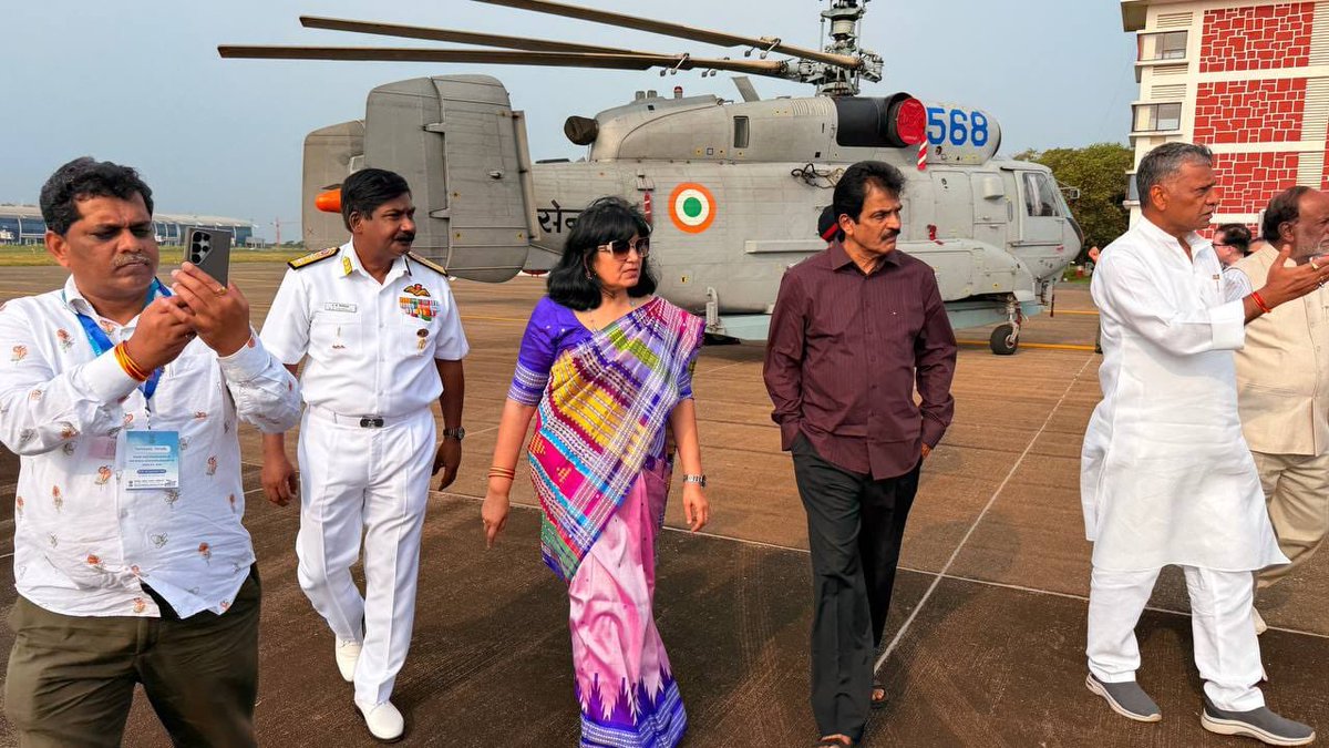 AprajitaSarangi's tweet photo. All in a Day- Yesterday ..

Along with my esteemed colleagues of PUBLIC ACCOUNTS COMMITTEE of the Parliament, I had the privilege of visiting INS Hansa, the Naval Establishment, at Goa .

We met officials from the Ministry of Defence and the Naval Establishment. In presence of C & AG officers, we discussed various audit related issues pertaining to the Naval Establishment. I spoke on the need for proper planning and monitoring of all infrastructure works.

Also, we had the pleasure of seeing the operation of P81 Aircraft & the MIG 29 K Aircrafts.

Besides, we went to INS Mormagao and onboard this indigenously made ship, we tried to understand the functioning of its various aspects.

Indian Naval Officers, with whom we interacted, impressed us with their high level of work ethics,the spirit of dedication for the nation and their tremendous ability to work in tough conditions.

I salute the 🇮🇳 Indian Navy. 
Proud of it.

It was a great learning experience for me- yesterday.

@PMOIndia 
@rajnathsingh 
@kcvenugopalmp