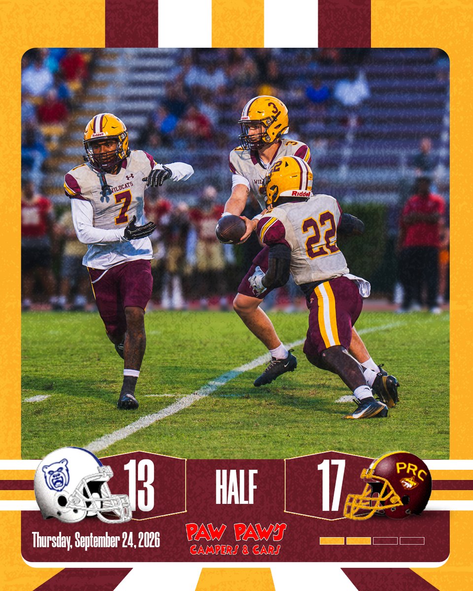 PRCCAthletics's tweet photo. At the break with a four-point lead!

#RRR🐾 https://t.co/50EBPBsdvn